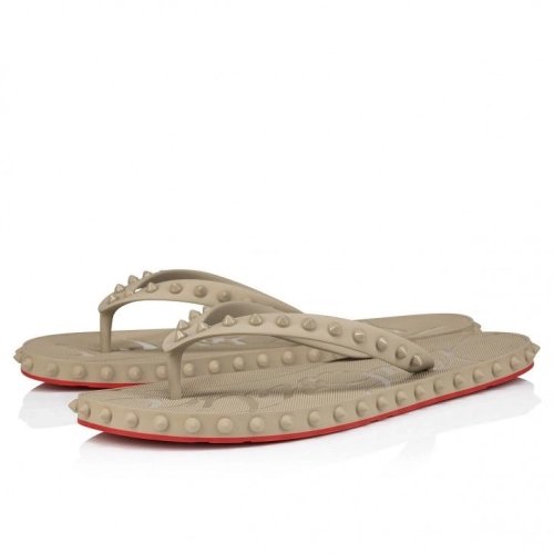 Knockoff Christian Louboutin Super Loubi Flip Mules Rubber Saharienne, Fake Christian Louboutin Shoes