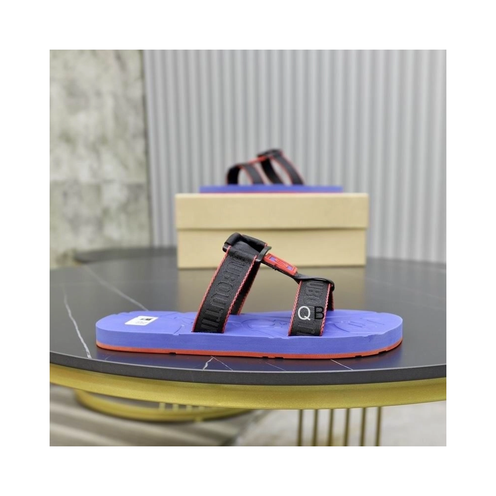Knockoff Christian Louboutin Surf Flat Sandals Rubber Blue, Fake Christian Louboutin Shoes