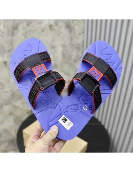 Knockoff Christian Louboutin Surf Flat Sandals Rubber Blue, Fake Christian Louboutin Shoes