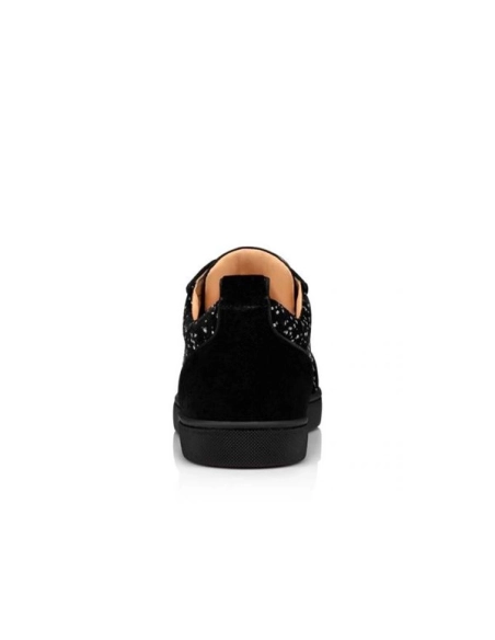 chepa Christian Louboutin Louis Junior Black/silver Velvet sale