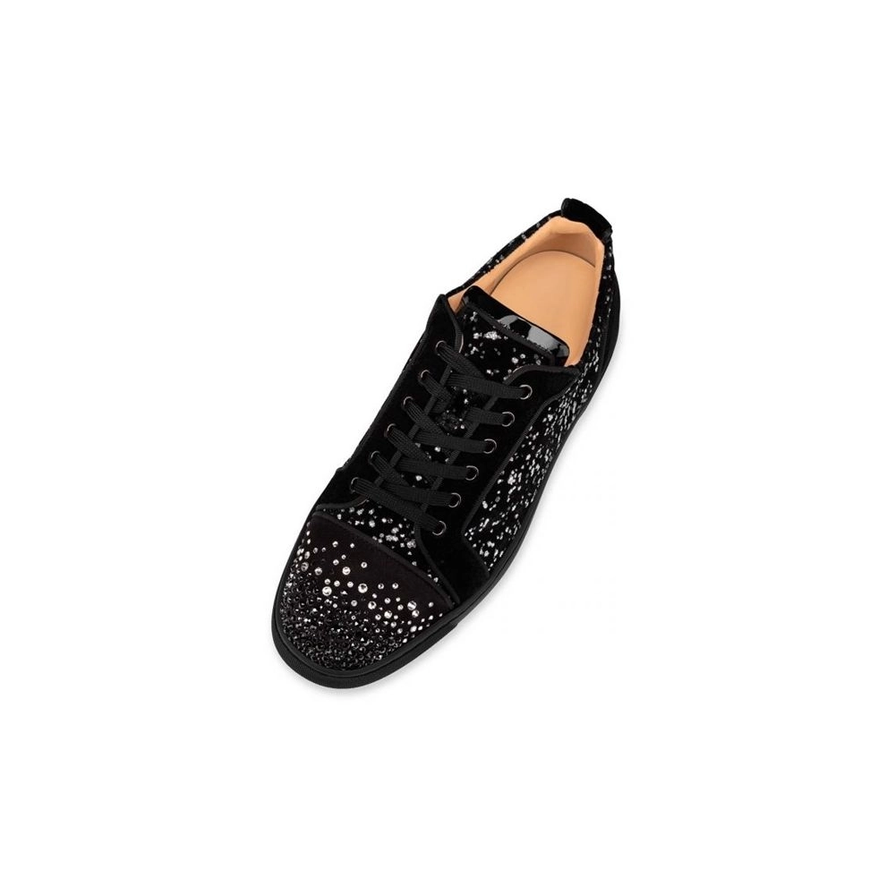 chepa Christian Louboutin Louis Junior Black/silver Velvet sale