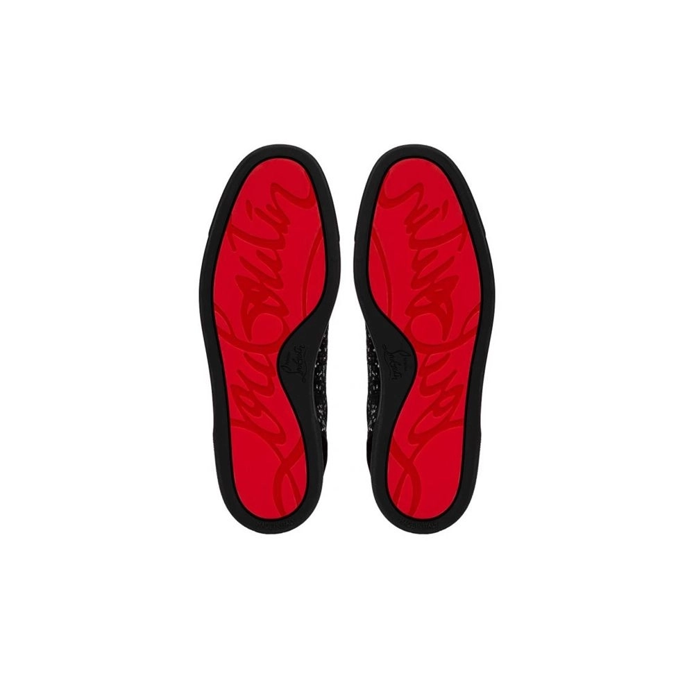 chepa Christian Louboutin Louis Junior Black/silver Velvet sale