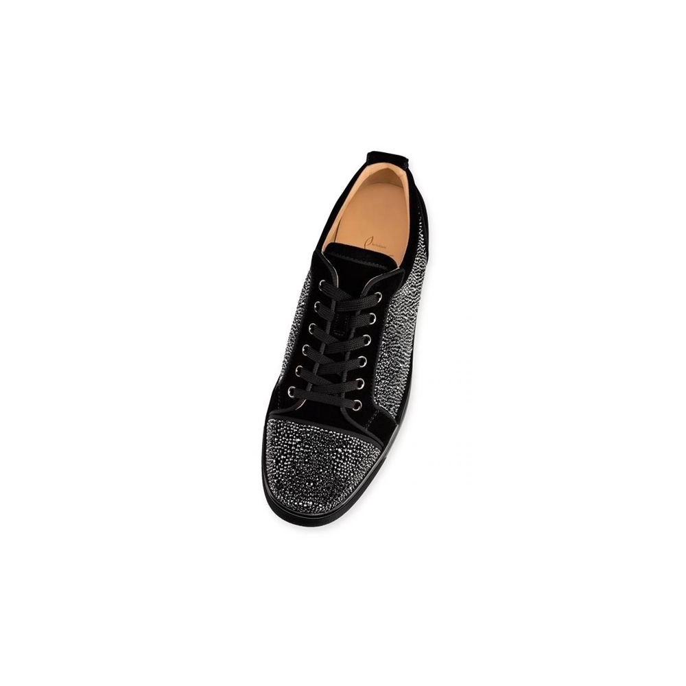 cheap Christian Louboutin Louis Junior SP Black Strass sale