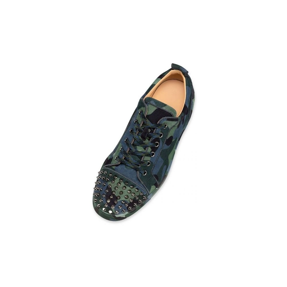 cheap Christian Louboutin  Louis Junior Spikes Orlato Multi/gun Metal Veau Velours sale