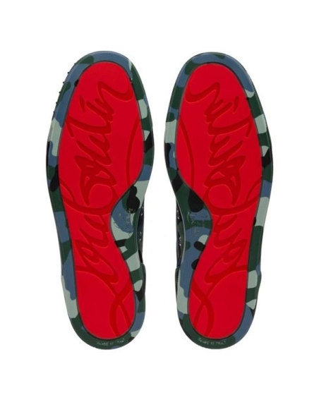 cheap Christian Louboutin  Louis Junior Spikes Orlato Multi/gun Metal Veau Velours sale