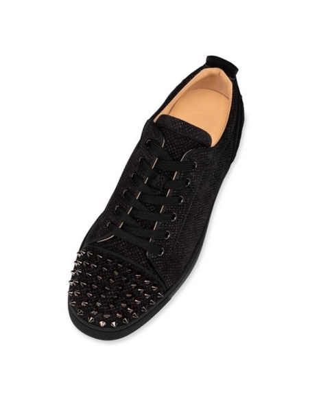 cheap Christian Louboutin Fun Louis Junior Spikes Black/black Gun sale