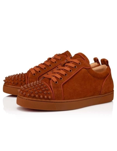 cheap Christian Louboutin Louis Junior Spikes SP Foxy/foxy Mat Veau Velours sale