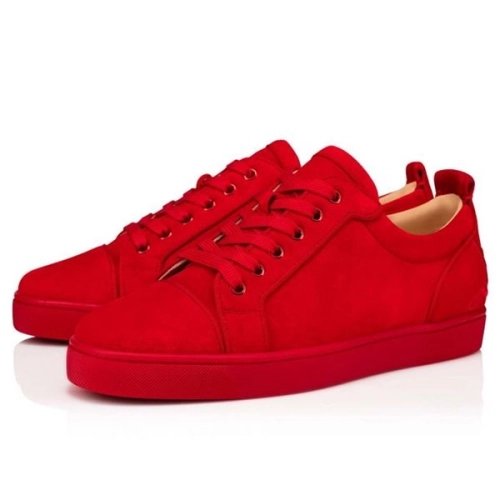 cheap Christian Louboutin Fun Louis Junior Loubi Red Veau Velours sale