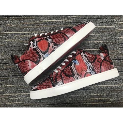 Fake Christian Louboutin Louis Junior Sneakers Python Leather Multicolor