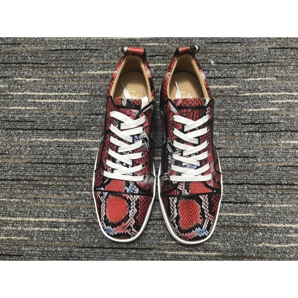 Fake Christian Louboutin Louis Junior Sneakers Python Leather Multicolor