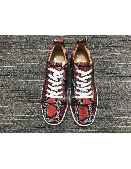Fake Christian Louboutin Louis Junior Sneakers Python Leather Multicolor