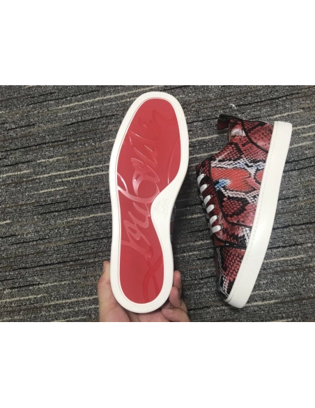 Fake Christian Louboutin Louis Junior Sneakers Python Leather Multicolor