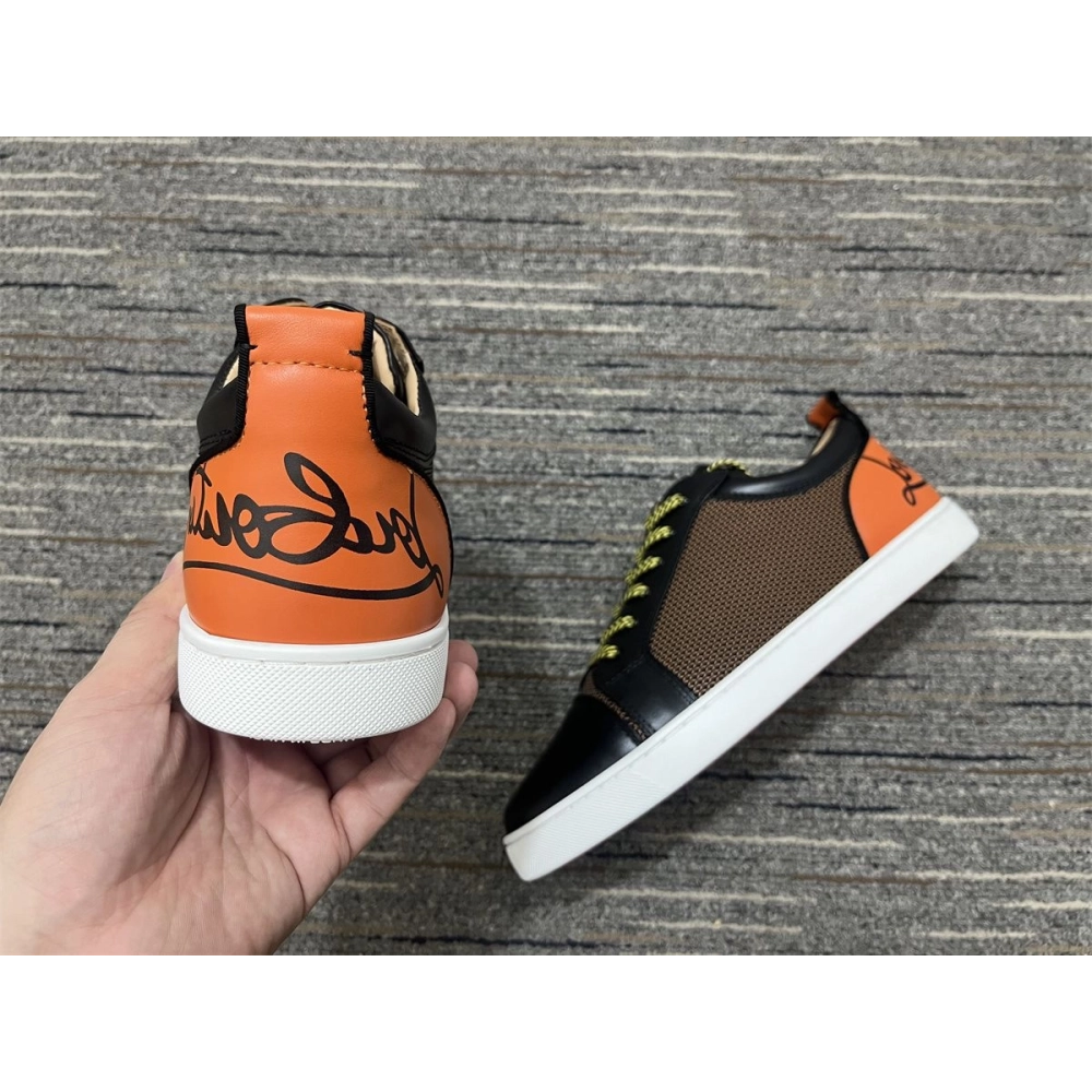 Replica Christian Louboutin Fun Louis Junior Sneakers Leather and Fabric Multi