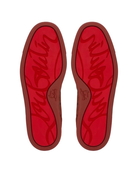 Discount Christian Louboutin Louis Junior Spikes Sneakers Veau Velours And Spikes Brownie