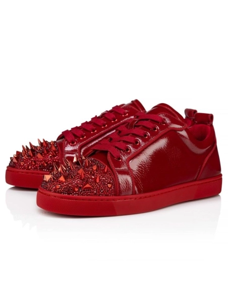 Knockoff Christian Louboutin Louis Junior P Pik Pik Strass Sneakers Metallic Suede And Spikes Loubi