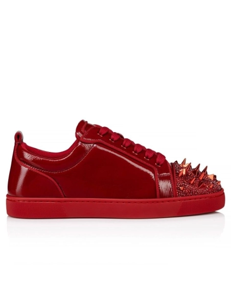 Knockoff Christian Louboutin Louis Junior P Pik Pik Strass Sneakers Metallic Suede And Spikes Loubi