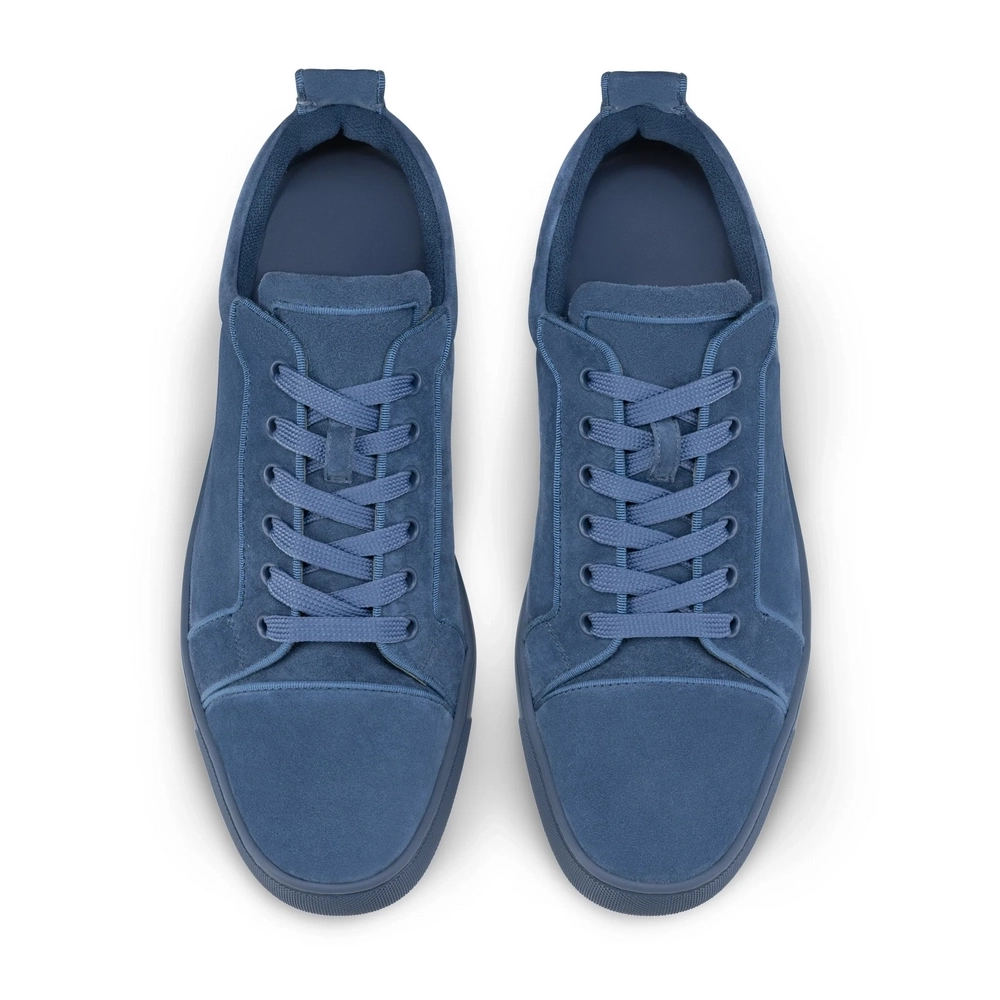 Discount Christian Louboutin Louis Junior Low-top Sneakers Veau Velours Blue Outlet