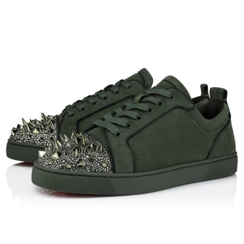 Replica Christian Louboutin Louis Junior P Pik Pik Strass Sneakers Veau Velours And Strass Spikes Tennessee