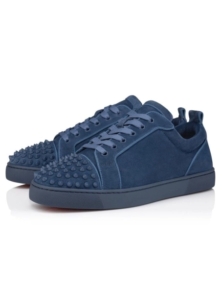 Knockoff Christian Louboutin Louis Junior Spikes Sneakers Veau Velours And Spikes Denim