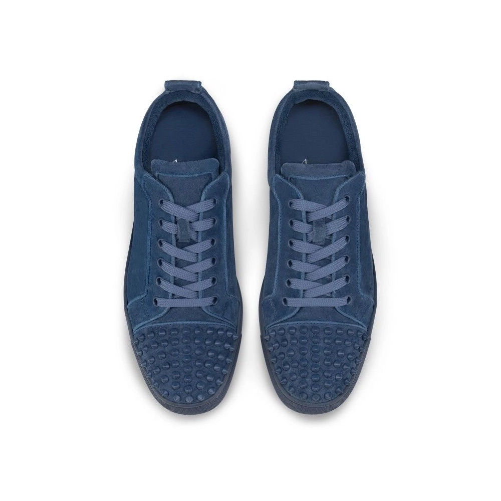 Knockoff Christian Louboutin Louis Junior Spikes Sneakers Veau Velours And Spikes Denim