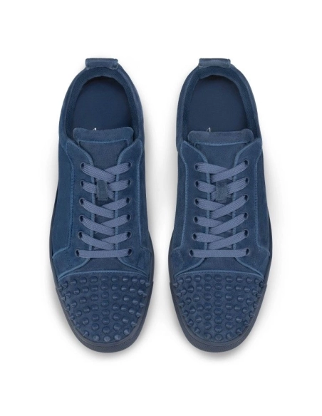 Knockoff Christian Louboutin Louis Junior Spikes Sneakers Veau Velours And Spikes Denim