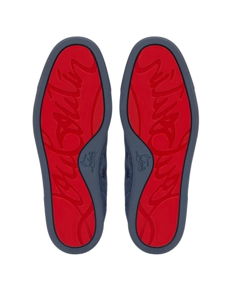 Knockoff Christian Louboutin Louis Junior Spikes Sneakers Veau Velours And Spikes Denim