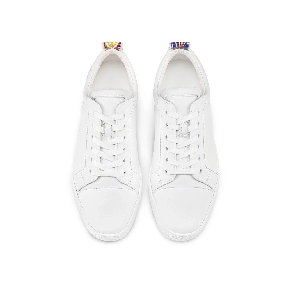 Fake Christian Louboutin Fun Louis Junior Sneakers Calf Leather And Rubber White