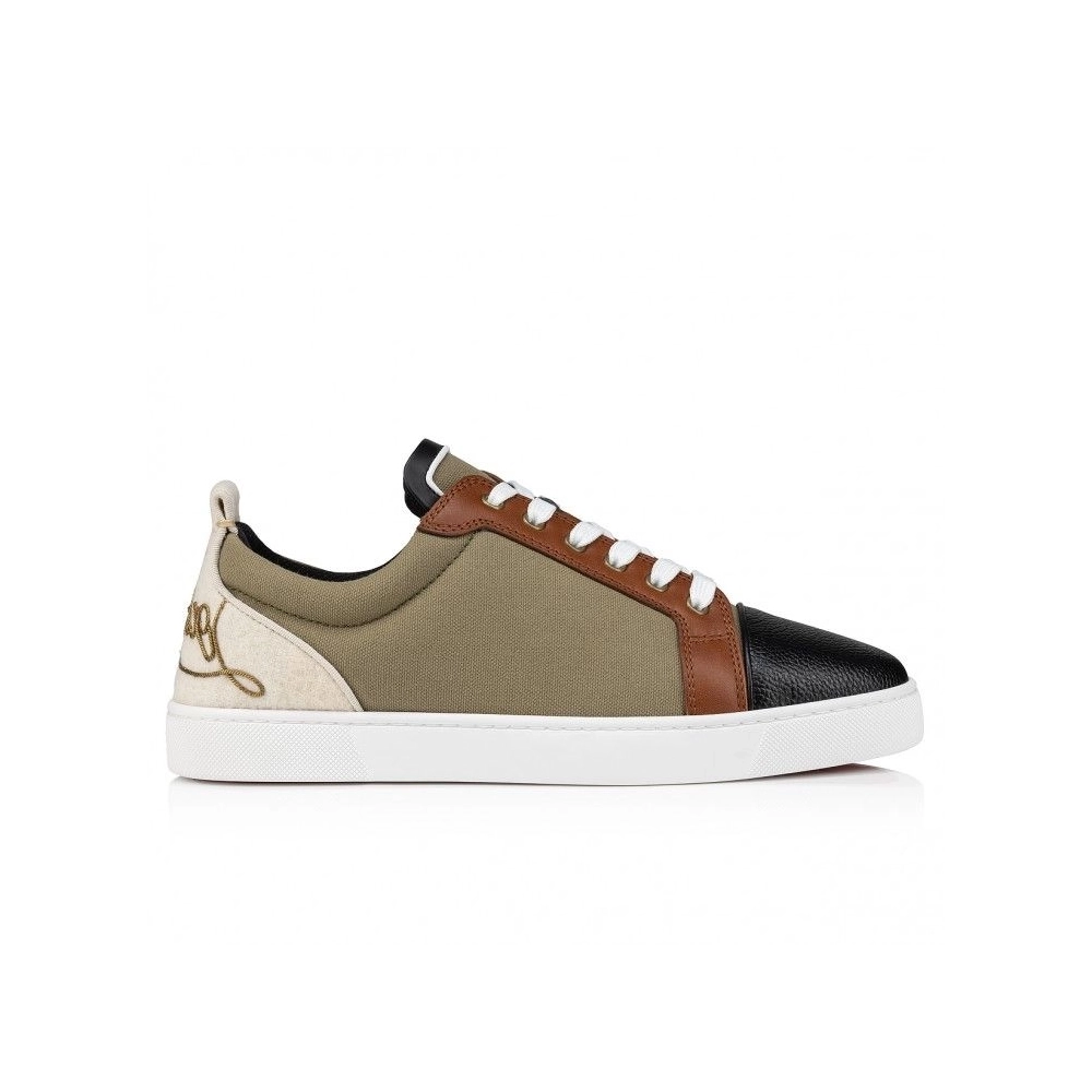 Cheap Christian Louboutin Fun Louis Junior Sneakers Calf Leather And Olona Canva Multicolor on Sale