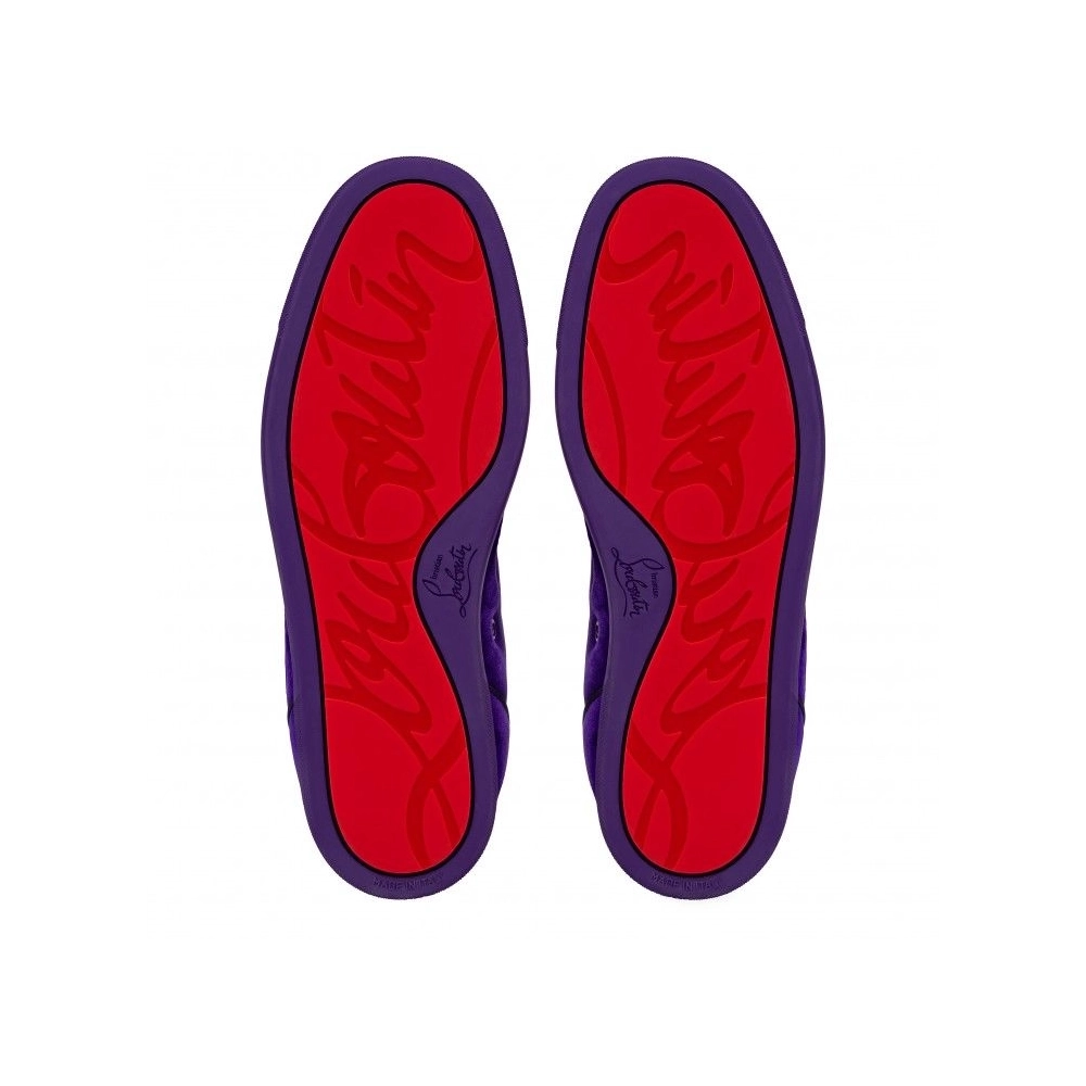 Fake Christian Louboutin Louis Junior P Pik Pik Strass Sneakers Nappa Leather Jacaranda, Knockoff CL Shoes