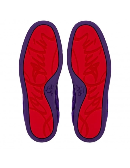 Fake Christian Louboutin Louis Junior P Pik Pik Strass Sneakers Nappa Leather Jacaranda, Knockoff CL Shoes