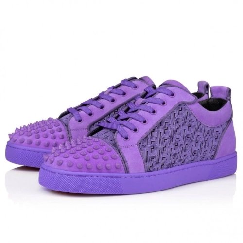 Knockoff Christian Louboutin Louis Junior Spikes Sneakers Suede Frou Frou, Fake Christian Louboutin Shoes