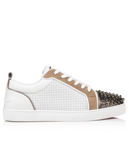 Fake Christian Louboutin Louis Junior Spikes Sneakers Calf Leather Multicolor, Replica Christian Louboutin Shoes