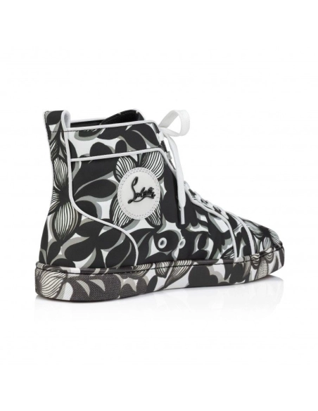 Cheap Christian Louboutin Louis Orlato High-Top Sneakers Petunia Calf Leather And Rubber Black