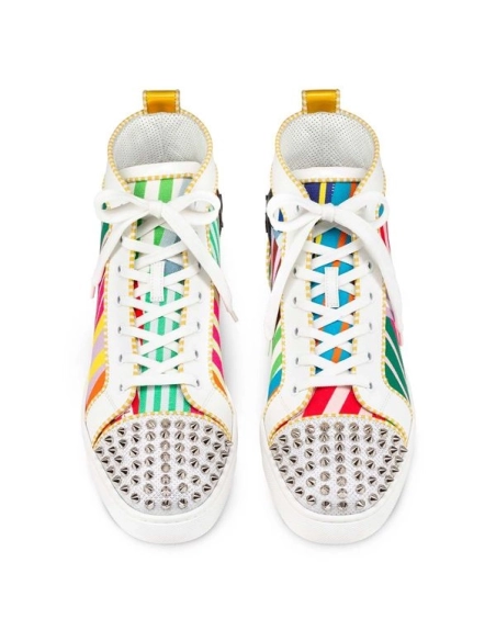 Christian Louboutin Lou Spikes Version Multi Cotton