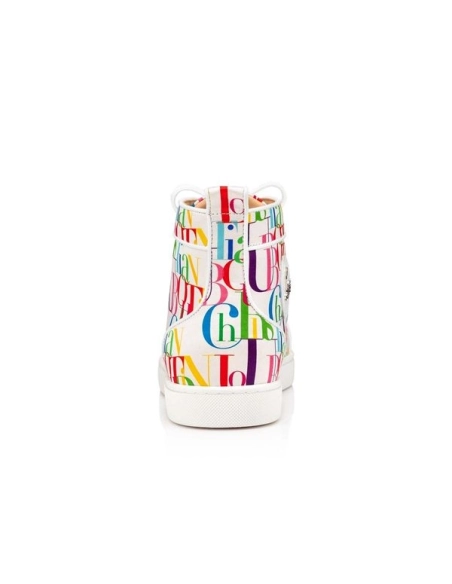 Christian Louboutin Lou Spikes White-multi/bianco Crepe Satin