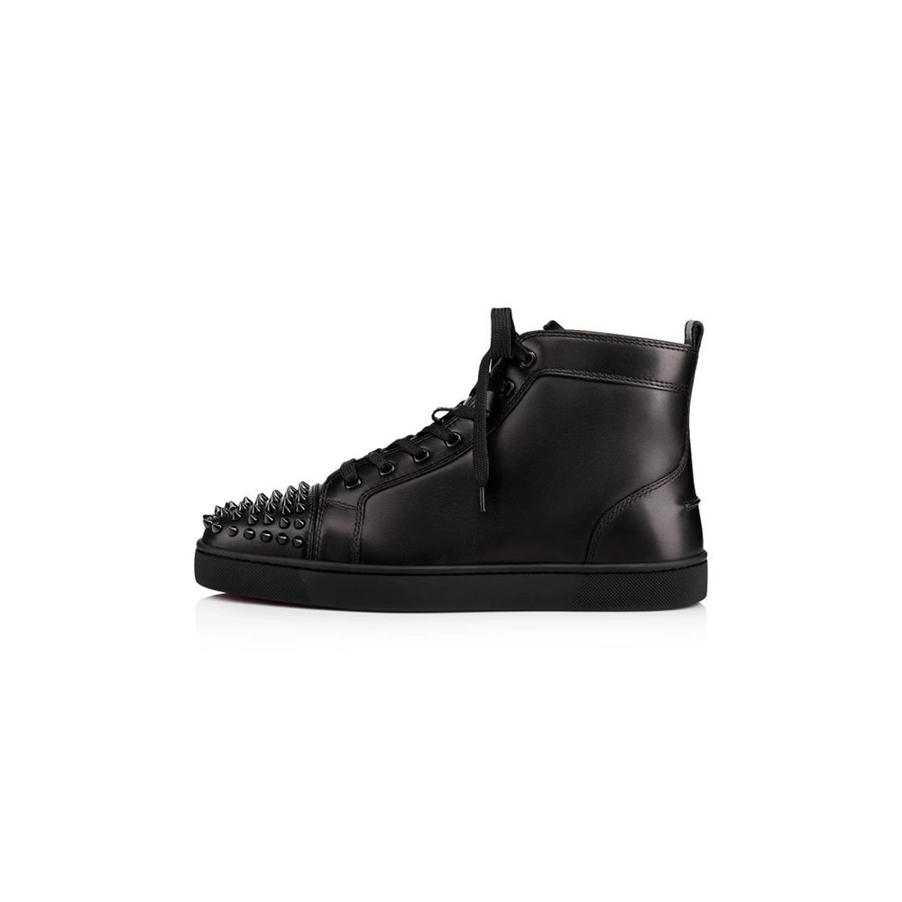 Christian Louboutin Lou Spikes Black/black/bk Calf