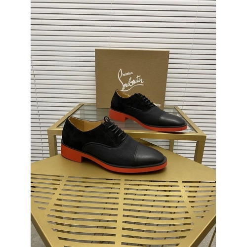 Discount Christian Louboutin Greggo RXL Oxford Calf Leather and Velvet Black Outlet Online