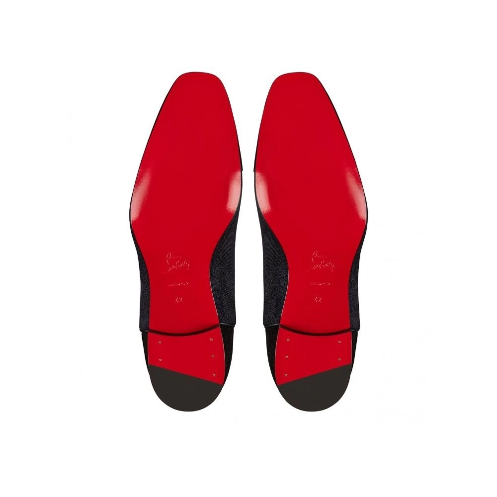 Fake Christian Louboutin Greggo Oxfords Wool Veau Velours And Nappa Leather Black, Knockoff Christian Louboutin Shoes