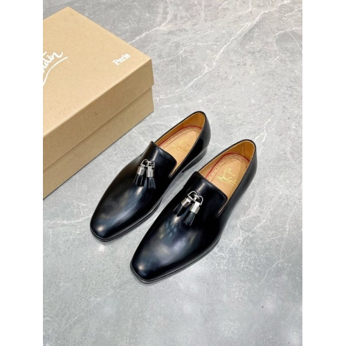 Fake Christian Louboutin Dandelion Tassel Loafers Patinated Calf Leather Black