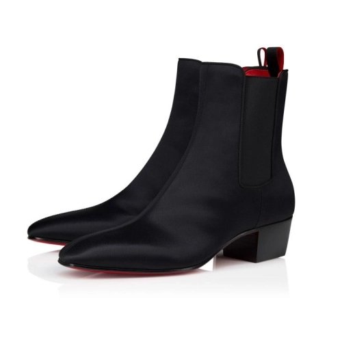 Discount Christian Louboutin Rosalio Chelsea 40 Mm Boots Crepe Satin Black Outlet