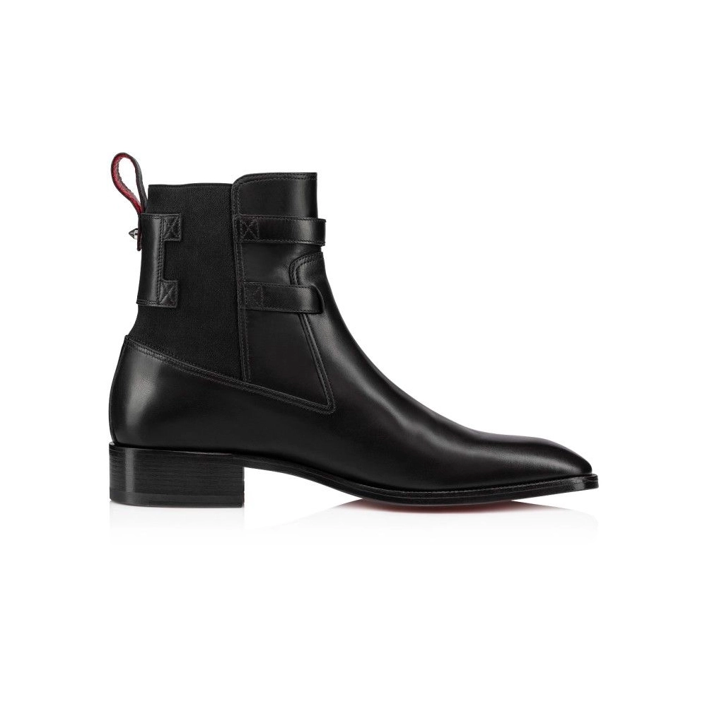 Fake Christian Louboutin Sahni Horse Boots Calf Leather Black, Replica Christian Louboutin Boots