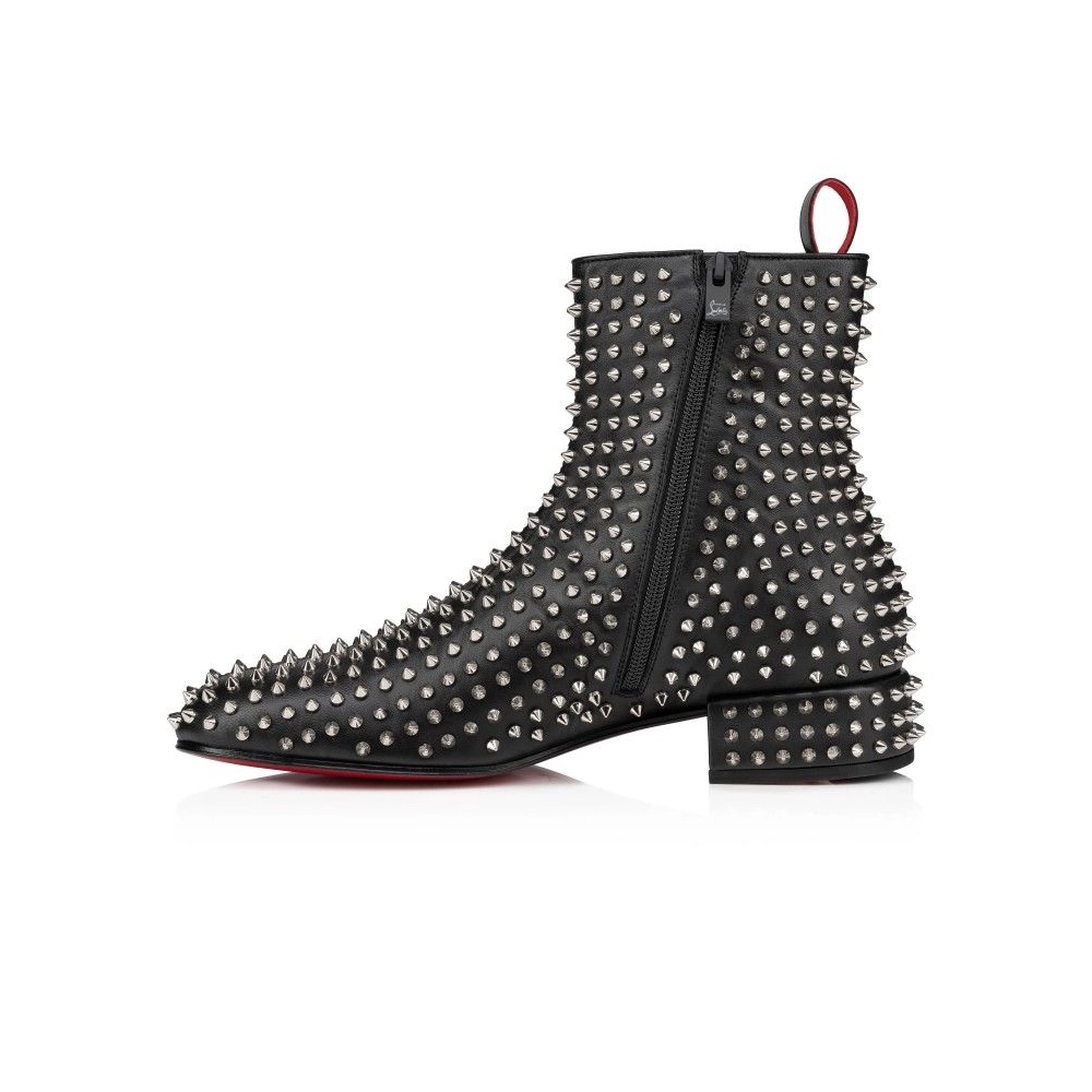 Knockoff Christian Louboutin Spikeasy Booty Boots Nappa Leather Black