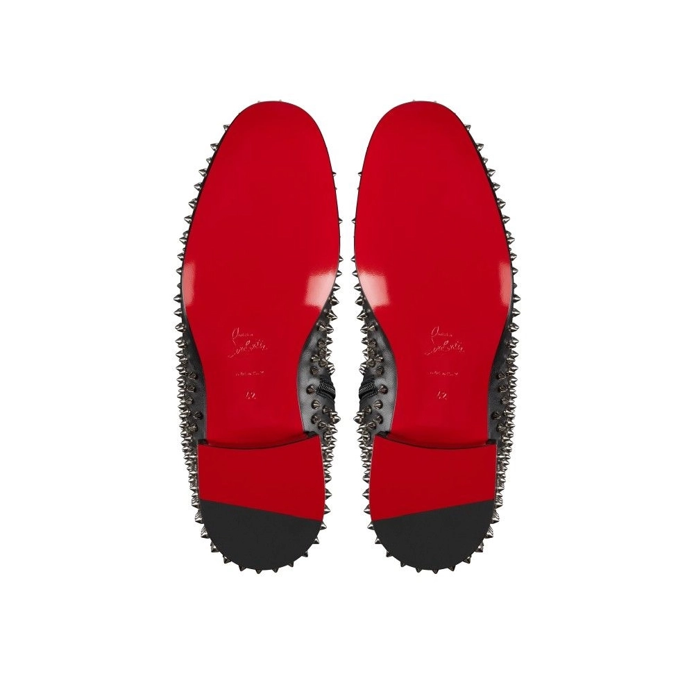 Knockoff Christian Louboutin Spikeasy Booty Boots Nappa Leather Black