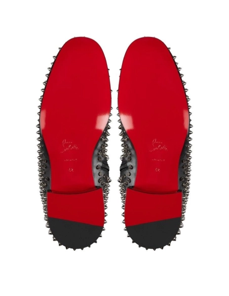 Knockoff Christian Louboutin Spikeasy Booty Boots Nappa Leather Black