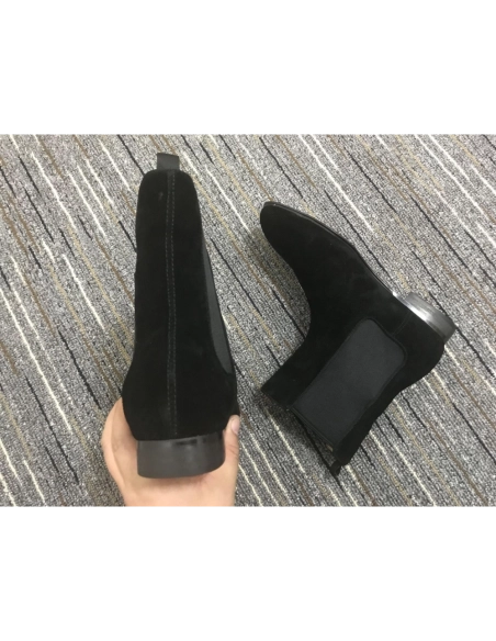 Fake Christian Louboutin Samson Orlato Chelsea Boots Suede Black, Replica CL Shoes