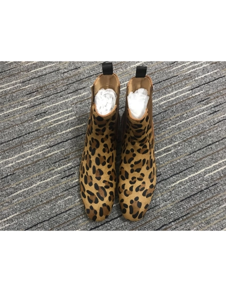 Discount Christian Louboutin Men Chelsea Boots Suede Leopard Outlet Online