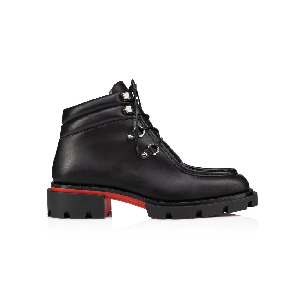 Cheap Christian Louboutin Our Pabelito Boot Boots Calf Leather Black for Sale, Discount CL Outlet Store