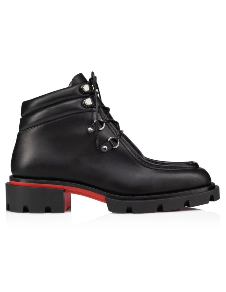 Cheap Christian Louboutin Our Pabelito Boot Boots Calf Leather Black for Sale, Discount CL Outlet Store