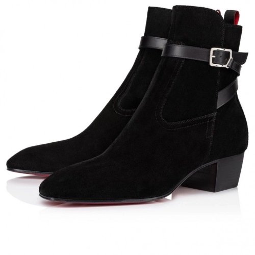 Cheap Christian Louboutin Rosalio Jodhpur 40 Mm Boots Calf Leather Black Outlet Sale, Discount CL Shoes