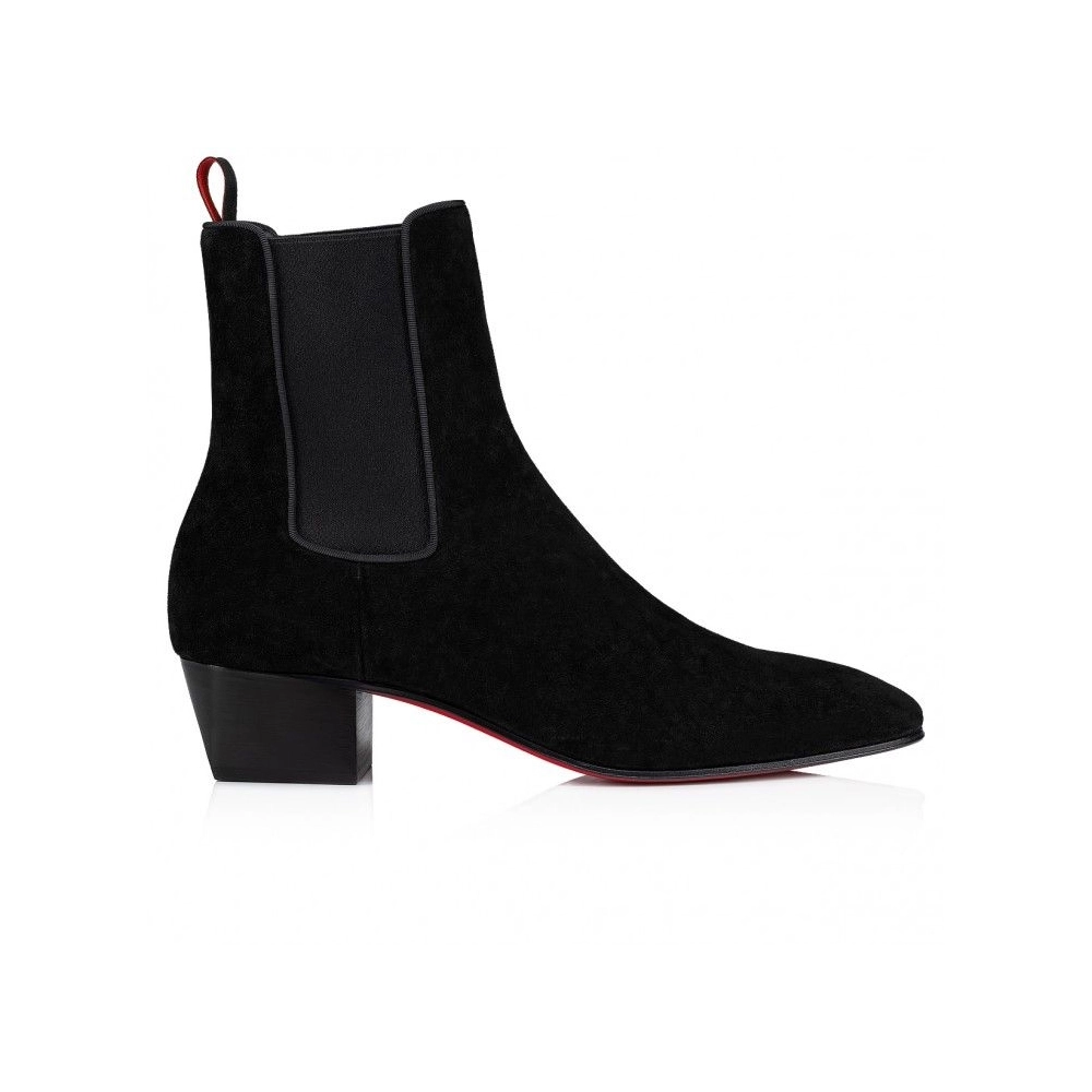 Discount Christian Louboutin Rosalio Chelsea 40 Mm Boots Calf Leather Black Outlet, Cheap CL Shoes for Sale